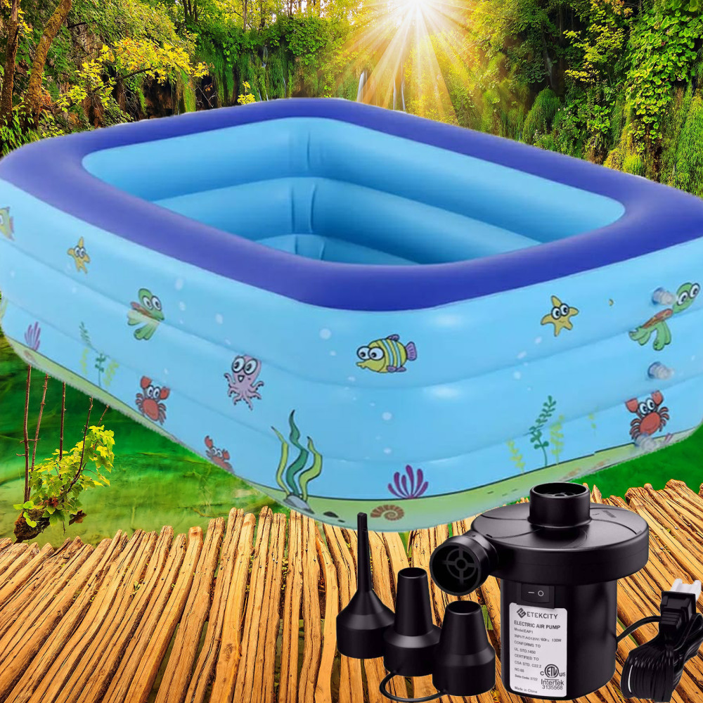 130 CM INFLATABLE SWIMMING POOL with  pumper