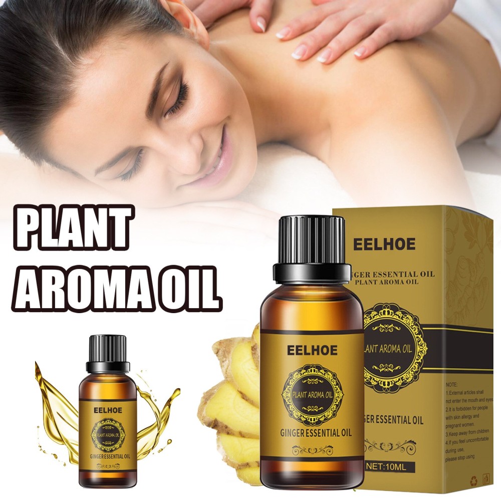 Eelhoe Slimming Essential Oil Natural Ginger Oil Lymphatic Drainage Therapy Anti Aging Plant Essential Oils for Slimming Body