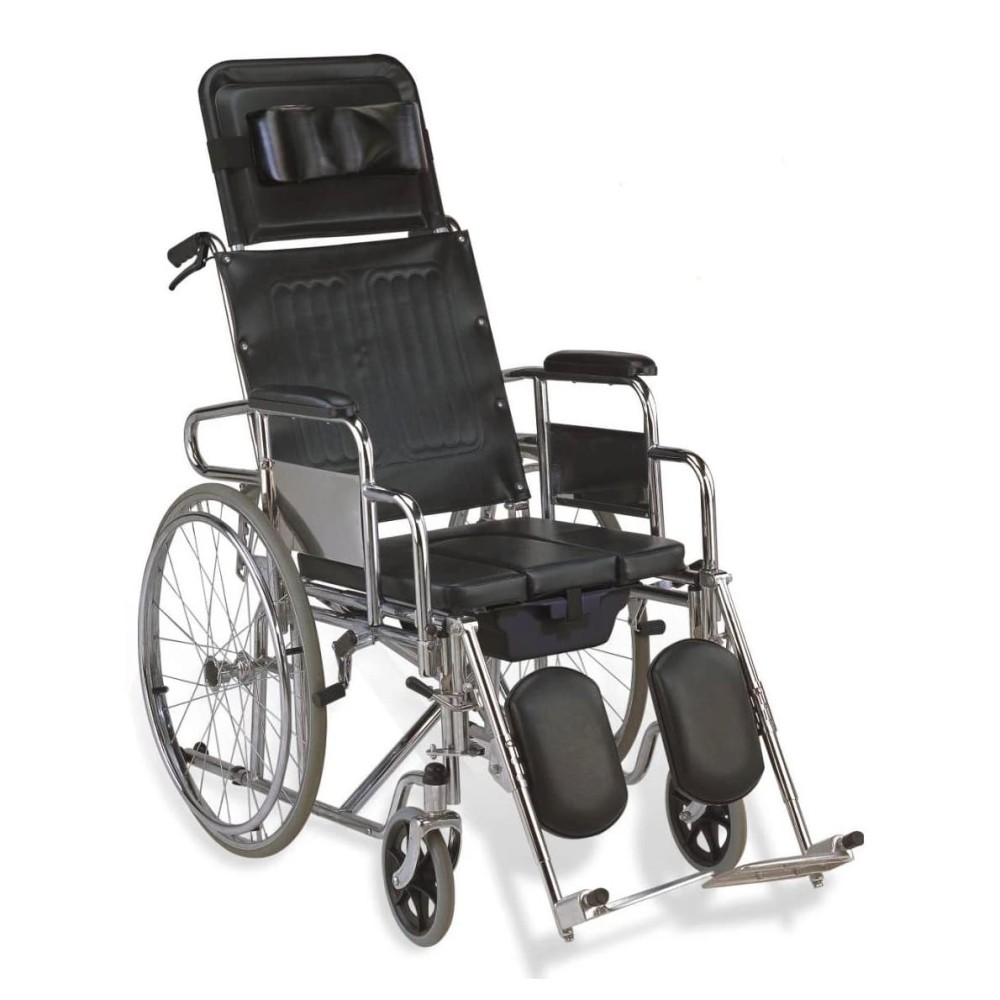 Sleeping Position Commode Wheelchair