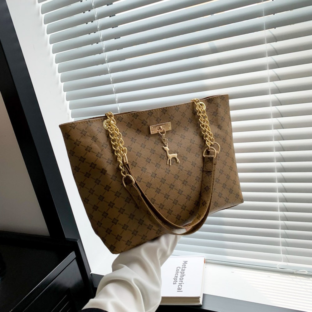 Large Capacity Bag 2024 New Women's Bag Fashion Commuter Retro Portable Shoulder Bag Printed Tote bag