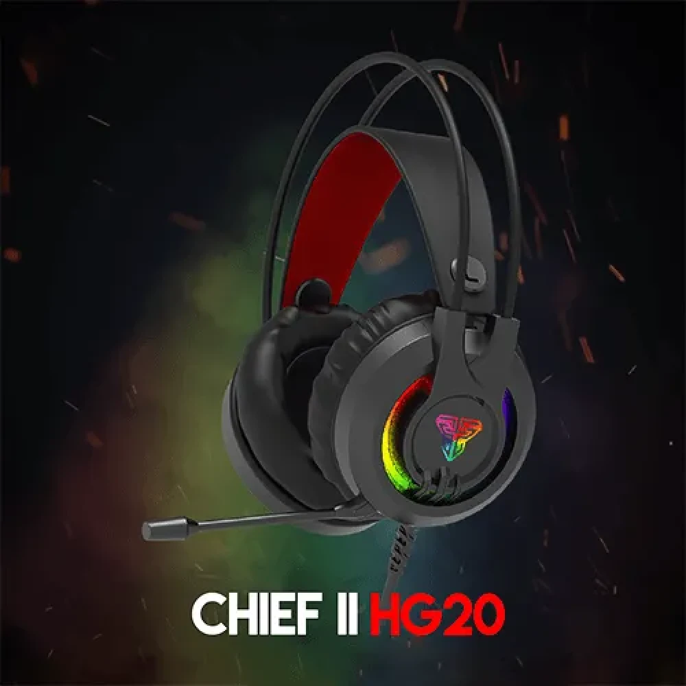 FANTECH HG20 CHIEF II 3.5MM Plug RGB Gaming Headset Wide Sound Field Volume Adjustment Earphones With Microphone For PS4 PC Player Gamer Headphone