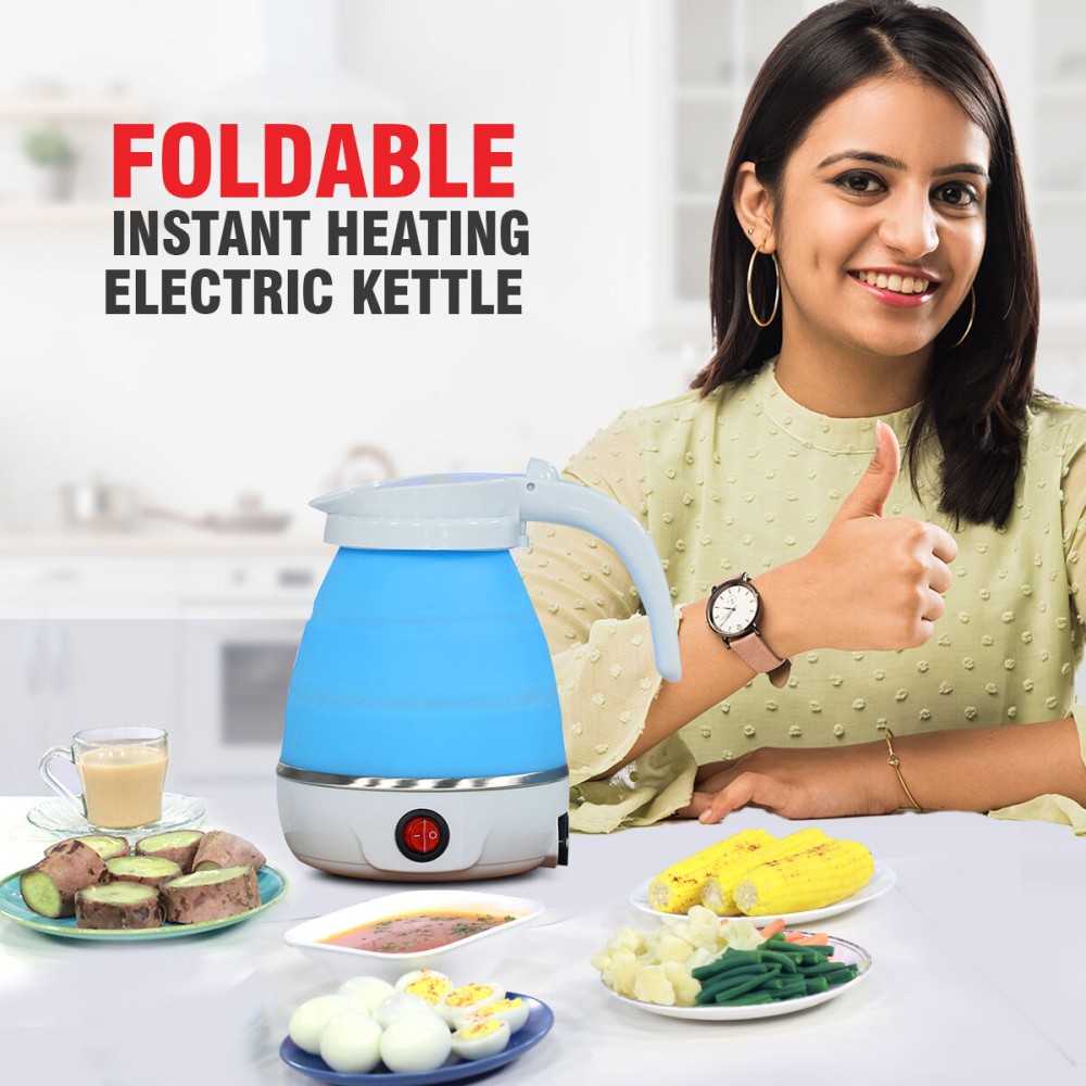 Travelling Folding Kettle Electric Silicone Foldable Water Kettles Compression Leak Proof Portable Mini Kettle